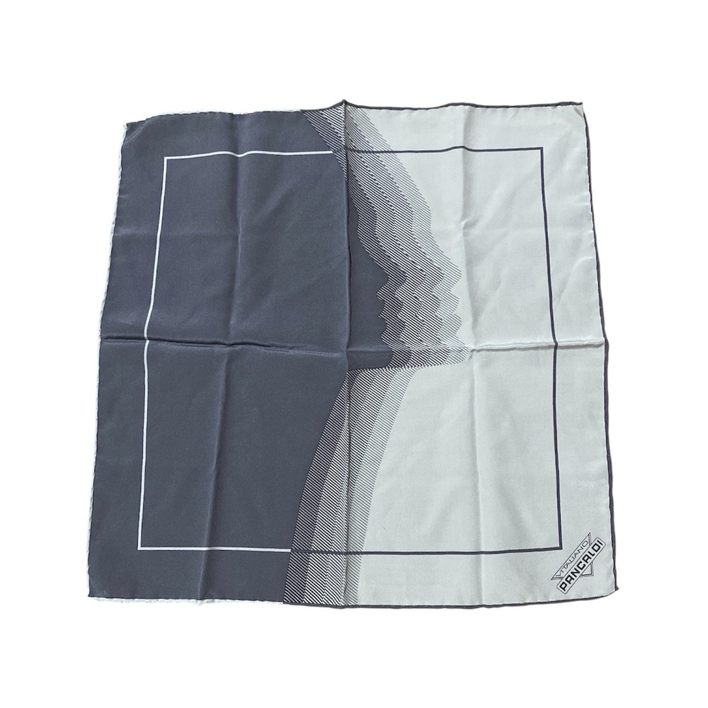 VITALIANO PANCALDI Profile Shadow Men's Handkerchief Silk 15" Gray Made In Italy